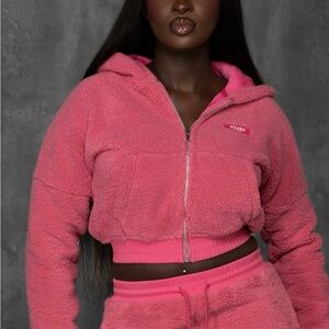 Milano Vibrant Pink Teddy Jacket